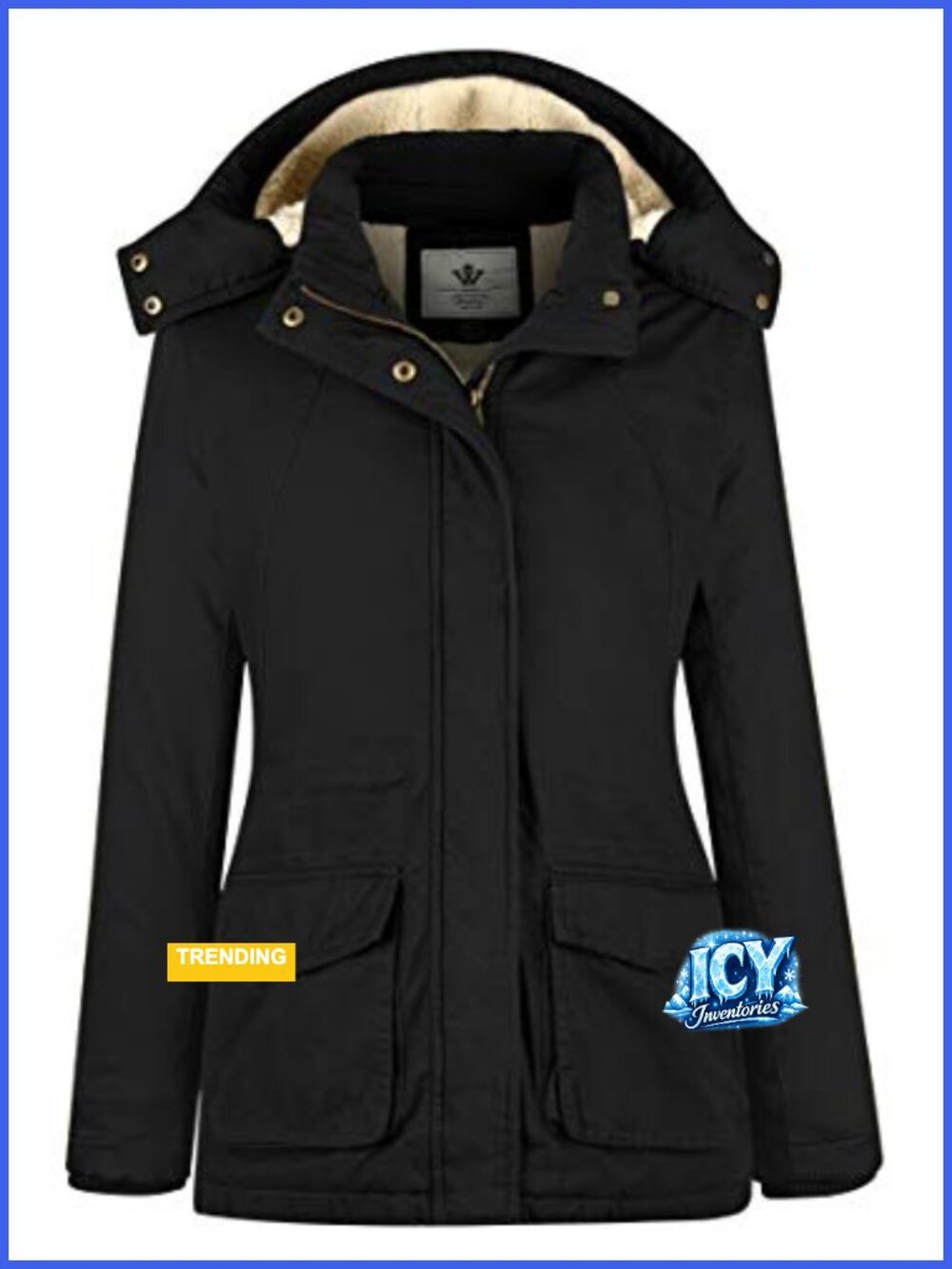 Women's Winter Heavy Parka Coat Sherpa Lined Hooded Fitted Long Sleeve